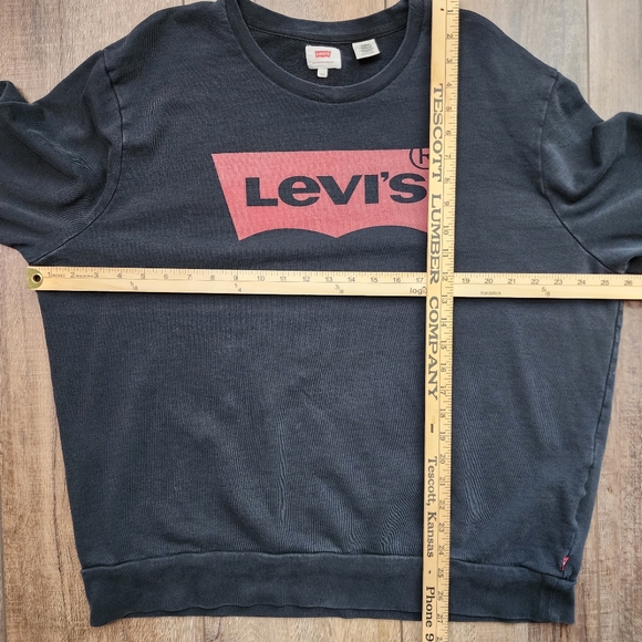 LEVI'S Black terry sweatshirt with front logo Size XXL - Picture 6 of 9